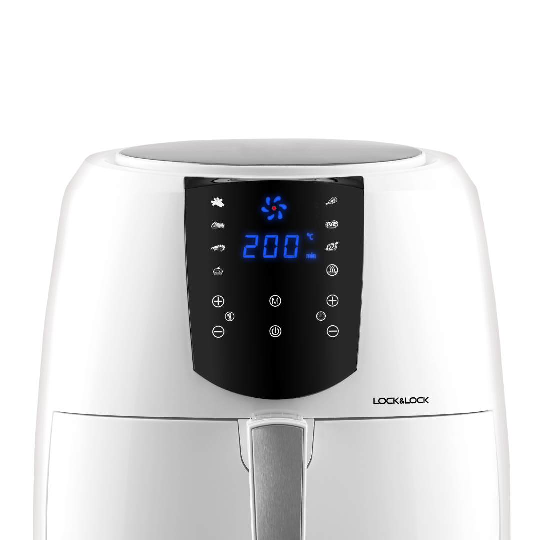 [Áp voucher giảm thêm 300k] Nồi Chiên Không Dầu - Locknlock Jumbo Plus Air Fryer - 220 - 240V~ - 1800W - 50/60Hz - 5.2L - 2 Màu (Đen, Trắng) - EJF357, , large image number 5